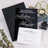 Simple White Calligraphy Black Acrylic Wedding Invitation CWIA90